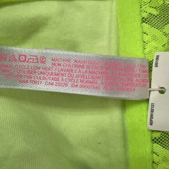 Victorias Secret Pink Lace Bandeau Top Neon Green M/M - Picture 5 of 7